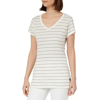 G-STAR RAW Women's Tops Eyben Slim V-Neck Top, Mehrfarben (Milk/deep Walnut Stripe D21314-C483-G049), XS