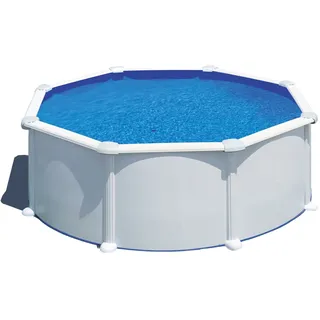 Gre Atlantis Rundpool Ø 350 x 132 cm inkl. Sandfilteranlage, Boden-Schutzplane, Skimmer, Poolleiter