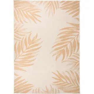 Outdoor-Teppich Flachgewebe 140x200 cm Blattmuster - Gelb
