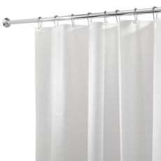 iDesign 3.0 Liner Futter für Duschvorhang, 180,0 cm x 200,0 cm großer Vorhang aus schimmelresistentem PEVA mit zwölf Ösen, weiß