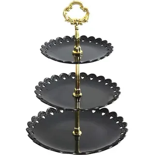 Dessertständer 3 Ebenen Cupcake Süßigkeiten Hochzeit schwarz