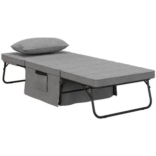 Homcom Klappbett , Grau , Metall , Schlafzimmer, Betten, Gästebetten, Klappbetten