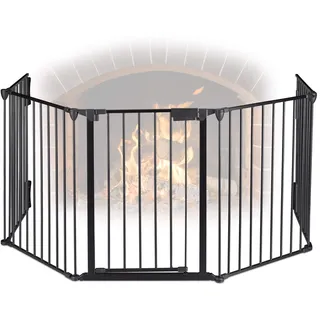 Relaxdays Kaminschutzgitter 5 Elemente 75 cm Schwarz