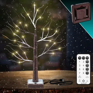 Kesser KESSER® Lichterbaum Birkenbaum 60cm LED Mit Fernbedienung Timer 8 Modi Lichterzweige für Innen Warmweiß LEDs Bäumchen Birken Weihnachtsdeko für Weihnachten Zuhause Party Geburtstag Innendekoration