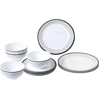 BRUNNER 0830148N.C6X Speiseteller, Schalen, Dessertteller aus bruchfestem Melamin, Midday Pralin, Set X4 Personen, 12 Stück
