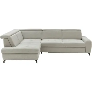 Beldomo Style Ecksofa , Ecru , Textil , Ottomane links, L-Form , 310x220 cm , Fußauswahl, Lederauswahl, Stoffauswahl, planbar, Relaxfunktion, seitenverkehrt erhältlich, Bettfunktion erhältlich, Hocker erhältlich , Wohnzimmer, Sofas & Couches, Wohnlandschaften, Ecksofas