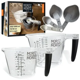 Moritz & Moritz Messbecher Set 1 l/0,5 l Transparent