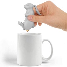 Alihoo Tee Infuser, 2-Stück Silikon teesieb teeei teefilter Tea Infuser teekugel, teefilter (2St.Hase)