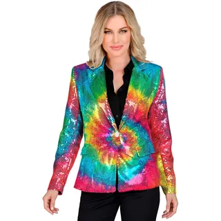 W WIDMANN MILANO Party Fashion - Party Fashion Blazer mit Pailletten für Damen, Disco Fever, Schlagermove, Jackett, Animal Print