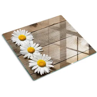 Tulup Glasplatte 60x52 cm Gänseblümchenholz , Glas , 60x0.4x52 cm , Küchen, Küchenelektrogeräte, Herde, Herdabdeckplatten