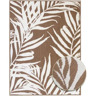 Primaflor-Ideen in Textil Teppich »Outdoorteppich REVERSO - Palm Tree« rechteckig 5 mm Höhe Wendeteppich, Palmblätter, In- und Outdoor geeignet, wasserfest, braun