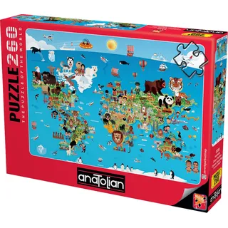ANATOLIAN Puzzle Cartoon Weltkarte 260 Teile