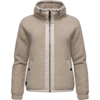 Ragwear Sweatjacke »Sweatjacke Nordicka«, Sportliche Kapuzenjacke mit Kunstleder-Elementen, beige