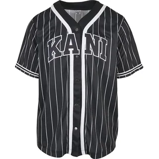 Karl Kani Varsity Striped Baseball Kurzarm-t-shirt Mit V-ausschnitt - Black - M
