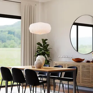 Lightbox Boho Hängelampe - Pendelleuchte mit Origami-Lampenschirm aus Papier Ø 44 cm - Lampe für den Wohnbereich - exkl. E27 LED