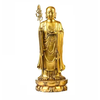 Zzooi Standhaltung Ksitigarbha Bodhisattva (Dizang Pusa 地藏王) Kupfer Statue
