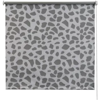 Seitenzugrollo K-HOME "K-home Verdunklungsrollo bedruckt Stein" Gr. 19, grau (steinfarben, weiß), B:70cm H:150cm, Polyester, Rollos, Seitenzugrollo, bedruckt Steinoptik