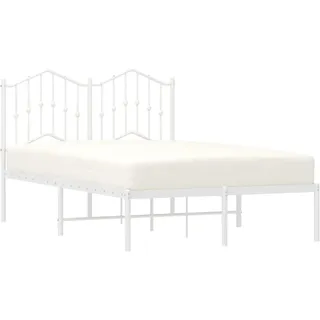vidaXL Bettgestell mit Kopfteil Metall Weiß 120x200 cm - Weiß