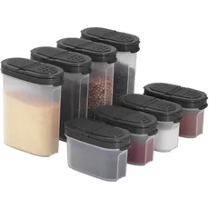 SIGNORA WARE Signoraware Premium Gewürzboxen Aufbewahrungsboxen für Gewürze in groß und klein mit praktischen Streuer aus BPA-Freiem Plastik luftdichtes Vorratsdosen Set für die Küche - 8er Pack