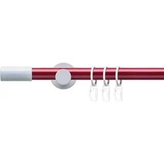 Gardinenstange LIEDECO "Fertigstilgarnitur 20 mm Power Celebration Zylinder" Gr. 1, rot (rot, weiß), L:160cm Ø:2mm, Eisen, Gardinenstangen, Gardinenstange, Gardinenstange Komplett, Farbkombination
