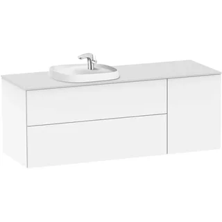 Waschbecken links + Unterschrank 2 Schubladen + 1 Tür Unik Beyond Roca, 140 x 50 x 52 cm, weiß (Referenz: A851416806)