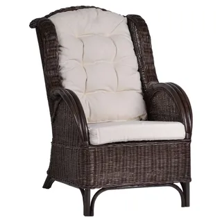 Rattansessel 'Panama' dunkelbraun 100% Baumwolle, Rattan