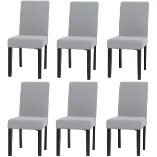 Mendler Esszimmerstuhl Littau Cord hellgrau 6er Set