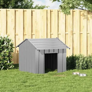 vidaXL Hundehütte mit Dach 85x107x81 cm Verzinkter Stahl - Grau