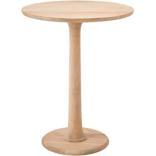 CLP Beistelltisch rund Farragut, massiver Holztisch aus Mindi-Holz, handgefertigter Couchtisch für Wohnzimmer und Esszimmer | Farbe Natur