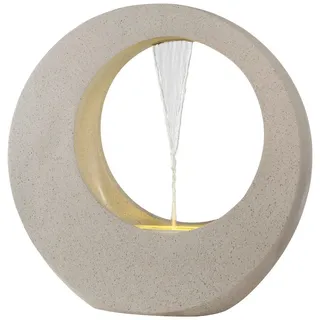 Ambia Home Gartenbrunnen , Weiß , Kunststoff , 5 mm , 72x72x22.5 cm , Ce , rostfrei, LED-Beleuchtung , Dekoration, Gartendeko