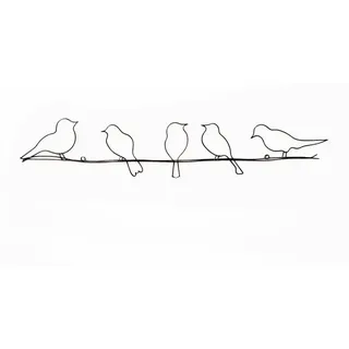 Art for the Home Wanddeko Vögel , Grau , Metall , Animalprint , Freiform , 60x1x12.5 cm , Bilder & Rahmen, Wanddeko