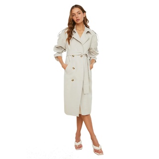 TRENDYOL Damen Trendyol Archbreaker Detaillierter Wasser der Lange Trenchmantel Trench Coat, Beige, 38 EU