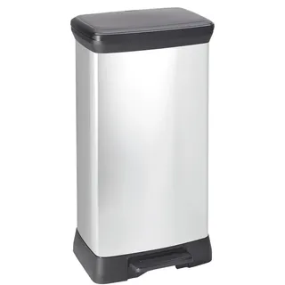 Curver 50L, 50 l, Quadratisch, Kunststoff, Schwarz, Silber, Terrasse, 390 mm - Schwarz, Silber