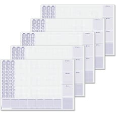 SIGEL HO355/5 Papier-Schreibtischunterlage, ca. DIN A2 - extra groß, mit aktuellem 3-Jahres-Kalender und Wochenplan, 30 Blatt, 5 Stück, vegan, aus nachhaltigem Papier