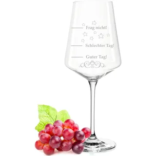 GRAVURZEILE Leonardo Puccini Weinglas mit Gravur - Schlechter Tag, Guter Tag, Frag nicht! - Riesen XXL Stimmungsglas mit Spruch - 750 ml - Geschenk für Weinliebhaber - Geschenkidee für Sie & Ihn