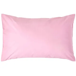 HOMESCAPES Perkal Kissenbezug 48x74 cm rosa, Kissenhülle mit Hotelverschluss, 100% ägyptische Baumwolle, Fadendichte 200