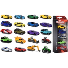 Bild von - 5 Spielzeugautos – 1 von 4 verschiedenen Sets, mit Freilauf und Lizenz, Modellauto-Set im Miniaturformat für Kinder ab 3 Jahren (je 7,5 cm)