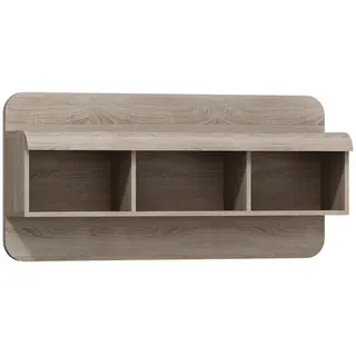 Feldmann-Wohnen Wandregal Link Eiche Sonoma 120 / 25 / 56 cm , Braun , Holz , 3 Fächer , Rechteckig , 120x56x25 cm , Wohnzimmer, Regale, Wandregale