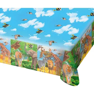 Folat Tischdecke Safari-Party 180 x 130 cm Mehrfarbig