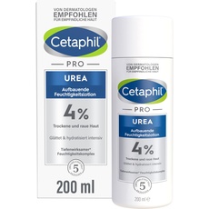 CETAPHIL PRO Urea 4 Prozent Aufbauende Feuchtigkeitslotion, 200ml, Für trockene, raue Haut am Körper, Glättet und hydratisiert intensiv, Erhöht den Wassergehalt