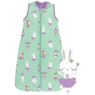 Babyschlafsack SCHLUMMERSACK "Schlafsack ohne Füßen 1.0 Tog" Gr. 90, grün (ballerina), Schlafsäcke, Baby, L: 90cm, Obermaterial: 100% Baumwolle CO., Babyschlafsack, L:90cm