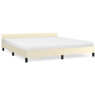 Bettgestell mit Kopfteil ohne Matratze Creme 160x200 cm - Creme