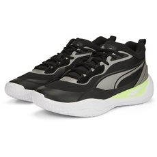 Bild Unisex Adults' Sport Shoes PLAYMAKER PRO Basketball Shoe, PUMA BLACK-FIZZY LIME, 41
