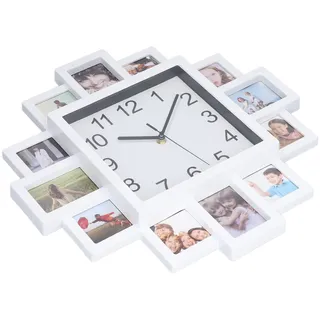 Qcwwy Waagen Uhren Uhren Wanduhren Radios Einzigartige Hängende Fotouhr Batterie Betriebene Dekorationsuhr Bilderrahmen Wanduhr für Schlafzimmer Wohnzimmer Büro Foto Foto