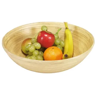 Kesper | Obst- und Gebäckschale | FSC®-Bambus | rund Ø 25 cm | nachhaltige Schale für Obst, Snacks & Gebäck, robust & dekorativ | 53025