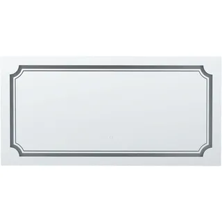 Beliani Badspiegel Silber Glas , Rechteckig , 120x60x4 cm , Badezimmer, Möbel Ausstattung - Silber