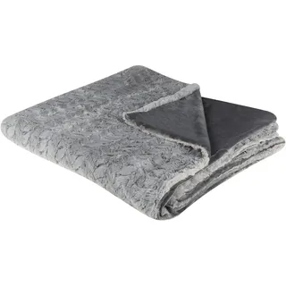 Beliani Saraswati Kuscheldecke 200 x 220 cm Hellgrau