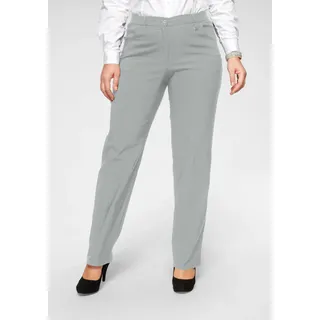 Stretch-Hose KJBRAND "Babsie Bengaline: Bequemer Oberschenkel", Damen, Gr. 48, N-Gr, silber, Web, Obermaterial: 80% Viskose, 17% Polyamid, 3% Elasthan, unifarben, Basic, bequem lang, Hosen Stretch-Hose, aus Stretch-Material