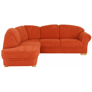 Home Affaire Ecksofa »Amrum L-Form«, wahlweise mit Bettfunktion und Ottomane links/rechts orange