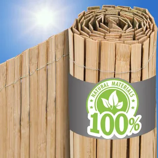 urfence Sichtschutzmatte 100 x 600 cm Braun Bambus